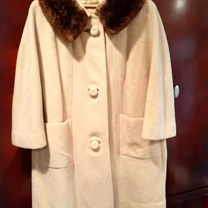 T. Swartz & Sons Tan Fluffy Wool Coat